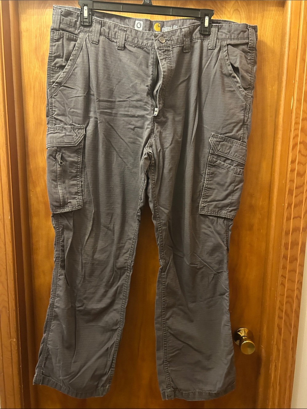 Carhartt Men's Charcoal Gray Cargo Pants with Utility Pockets